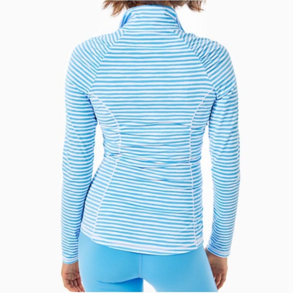 LILLY PULITZER ZANZIBAR BEACH HAPPY STRIPE JUSTINE HALF ZIP JACKET LEGGINGS XXS - Picture 5 of 15